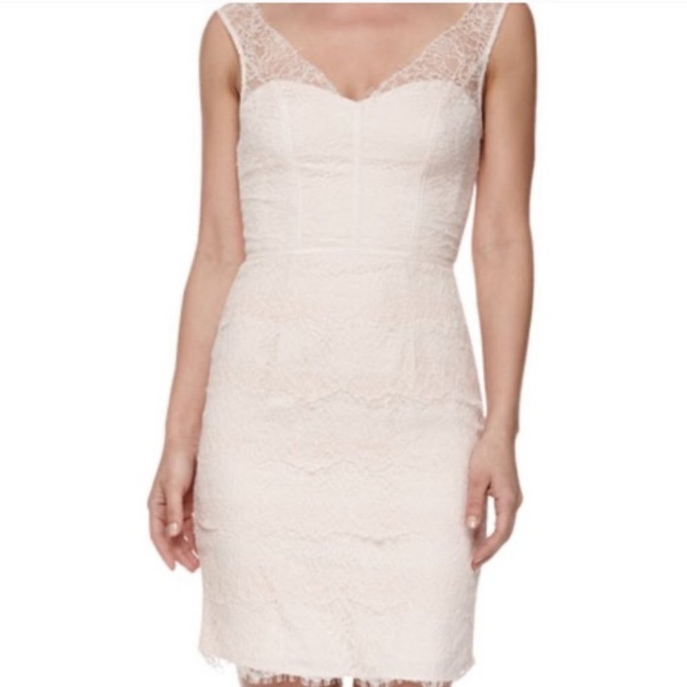 ML Monique Lhuillier Pink Lace Dress Size 6